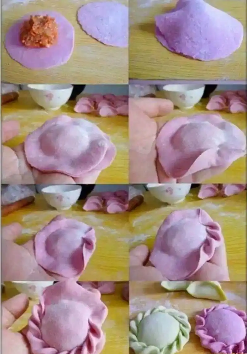 12,简单又又创意饺子造型,创意四角形四盒子花边饺子包法 19,小鱼升级