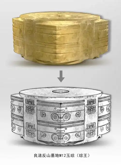 设计师带你解读良渚金银币上的"玉琮王"