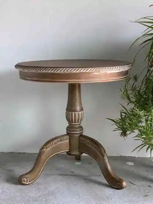 美式乡村复古小圆桌做旧咖啡桌婚礼影楼民俗装饰欧式—其它桌子配件