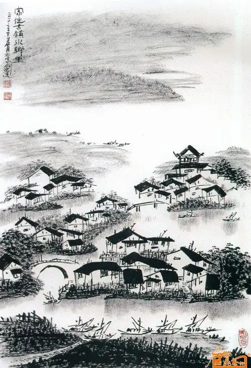 家住古镇水乡里 -赵剑溪-淘宝-名人字画-书画服务中心,书画销售中心