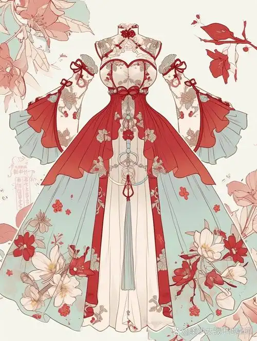 服装设计素材 | 古风仙女裙