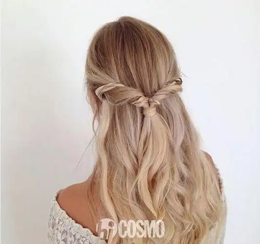 中长发半扎仙女辫教程图解,扎长发图片,发型图片