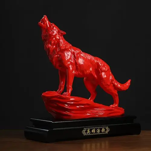 东方泥土英雄浩歌英雄浩歌陶瓷瓷狼摆件高档办公室桌面摆件