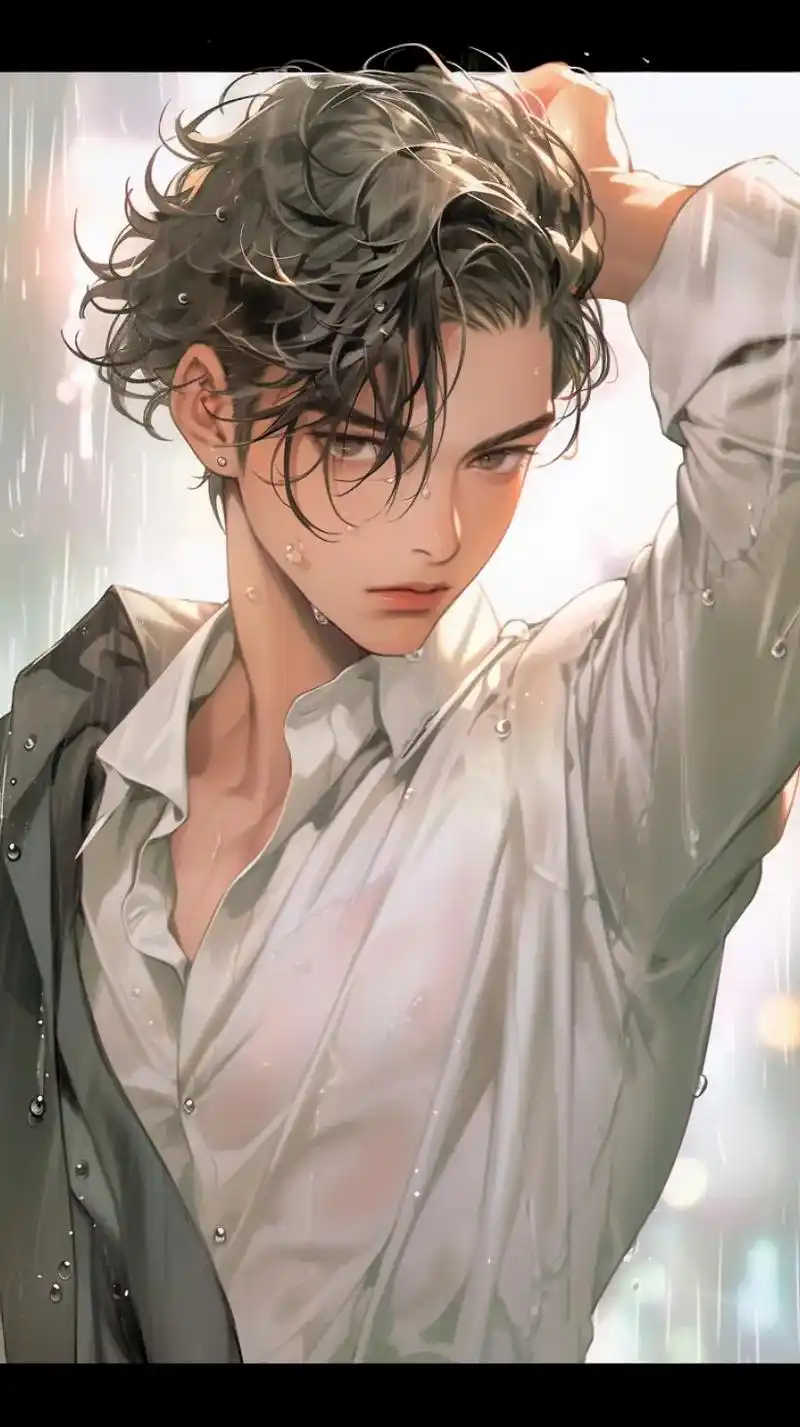 雨淋湿了天空,毁得很讲究.禁欲系男孩#手机墙纸 #禁欲系 # - 抖音