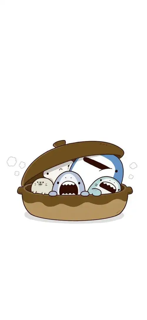 壁纸|可爱小鲨鱼,白色主题_网易订阅