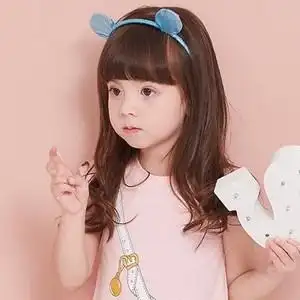 儿童假发女长卷发可爱公主齐刘海长发小女孩逼真全头套女童假发套