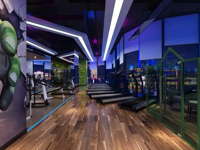 健身房装修效果图 个性装修健身房图片 240平米美式风格