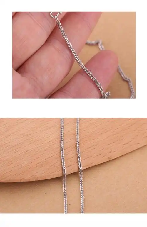 默研999真银项链女肖邦链锁骨链足银长款银链挂链无吊坠单链裸链18