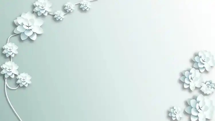 唯美银白色花朵ppt背景图片