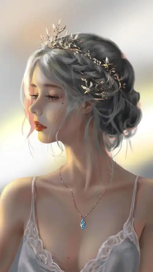 鬼刀wlop《冰公主头像》临摹插画图片壁纸