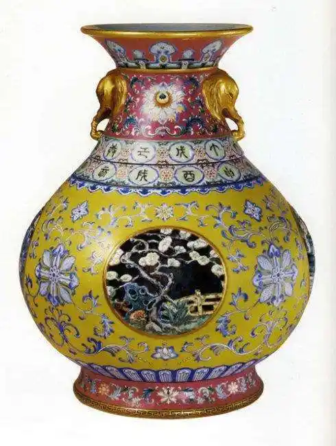 霁蓝描金开光粉彩花鸟如意双耳尊综合来看,佳士得(london)中国瓷器