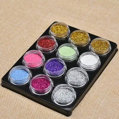 美甲饰品闪粉亮细粉亮片眼影粉指甲油贴纸渐变镭射粉工具套装