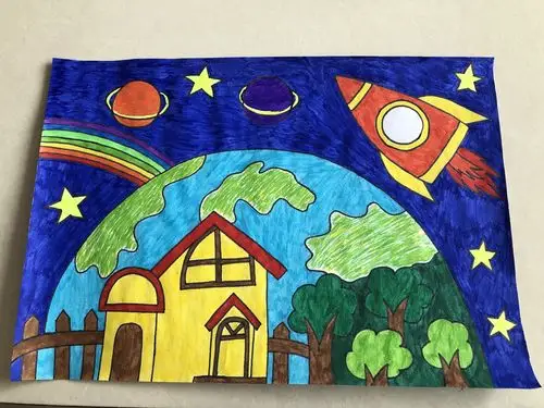 美丽的家园" 写美篇第二部请小朋友拿出铅笔在画纸上画出自己理想的