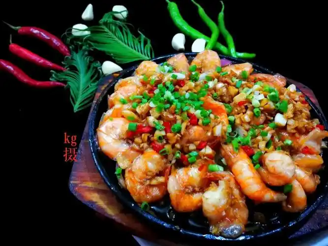 q滑弹牙铁板蒜蓉虾