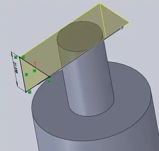 圆柱实体怎样作45度角切割