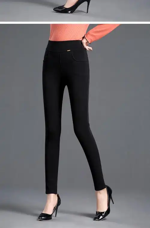 春夏新款打底裤女外穿薄款女士高腰胖mm大码女裤子黑色小脚铅笔裤