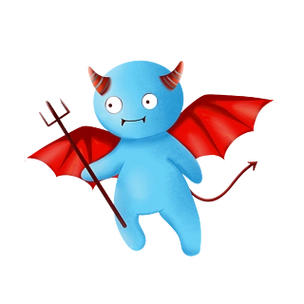 万圣节可爱小恶魔万圣节恶魔人物男孩黑猫扁平卡通插画元素万圣节吸血