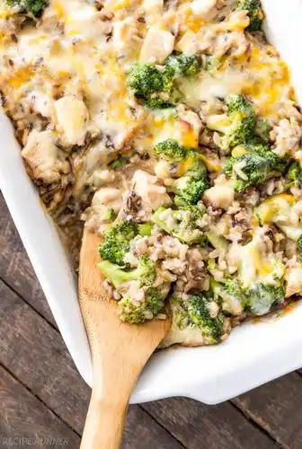 this broccoli, chicken and cheese wild rice casserole can be