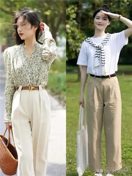 杏色上衣怎么搭配下装图片,杏色衣服怎么搭配(最近火了一种裤子)