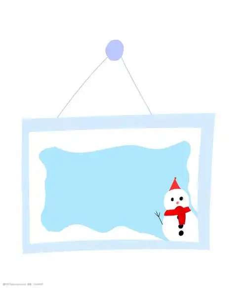 雪人边框卡通插画