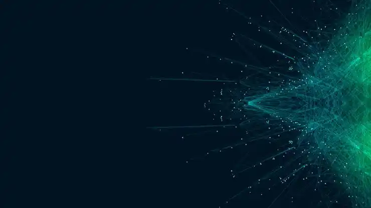 三张科技感的绿色点线ppt背景图片