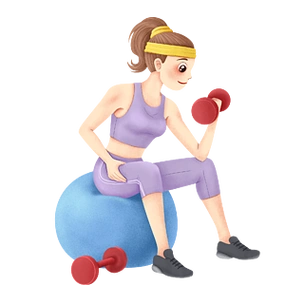 手绘举哑铃健身的女生手绘举哑铃健身的女孩手绘卡通男士举哑铃健身