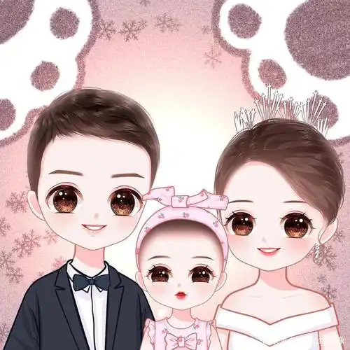 朋友圈头像,幸福一家三口头像,简单却很温暖