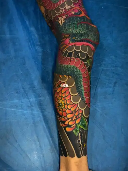 老传统花腿  #花腿纹身  #日式老传统