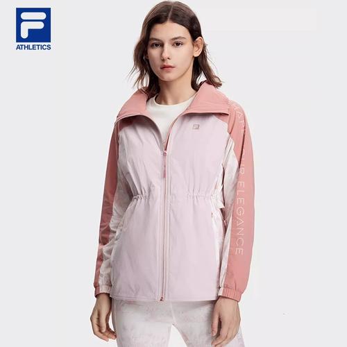 张钧甯同款fila斐乐女子外套2023冬季款收腰健身运动连帽外套
