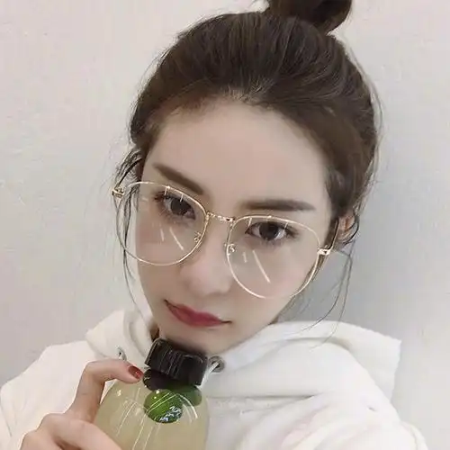 复古韩版潮大框网红眼镜框装饰眼睛女原宿圆脸素颜眼镜近视蛤蟆镜_7折