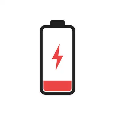 充电符号.电荷技术. eps 10.孤立的低电池电量图标.充电符号.