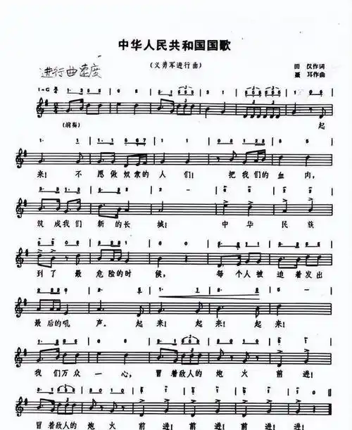 原创78年五届人大通过修改国歌歌词陈登科坚决反对新歌词缺乏激情