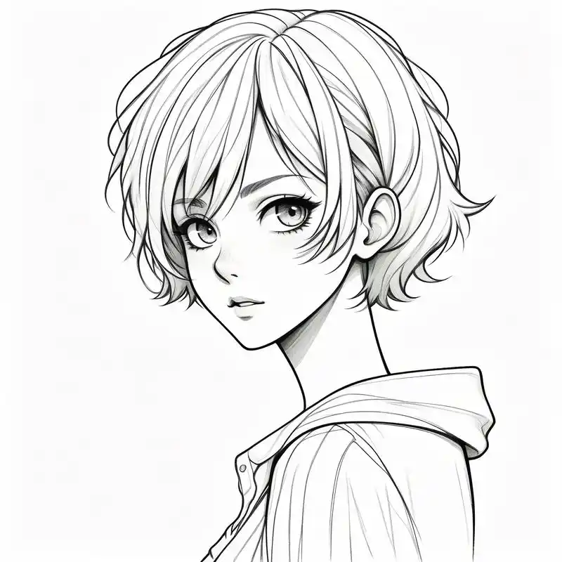 动漫女生黑白素描头像96 探索二次元的世界,发现这些精致的黑白动漫