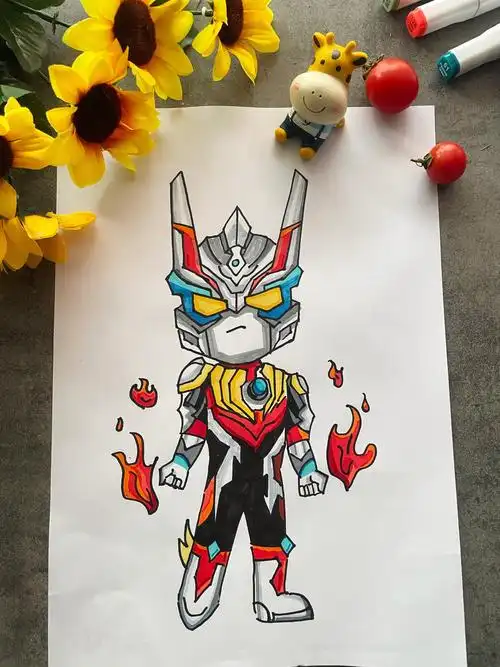 帅气令迦奥特曼简笔画,一看就会