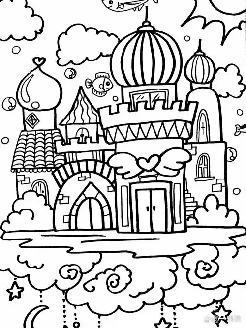 线描    ▏城堡 6-7岁可画