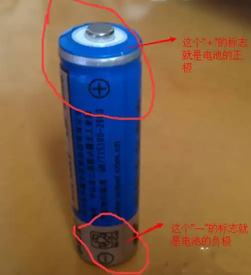现在我们一起来认识一下电池的正负极吧!