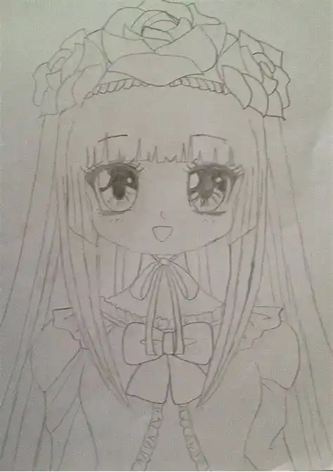 画女孩素描简笔画
