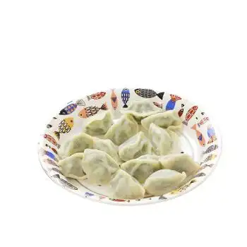 圆形家用大号饺子餐盘深菜盘蒸鱼盘碟子水饺盘子 胡萝卜沥水饺子盘