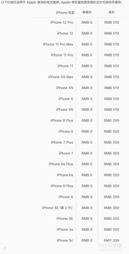 苹果手机更换原装电池多少钱