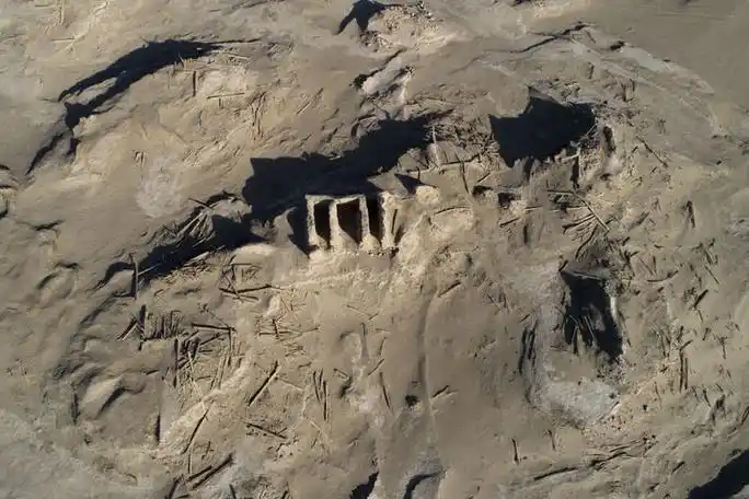 这是楼兰故城遗址(无人机照片,2018年9月21日摄).