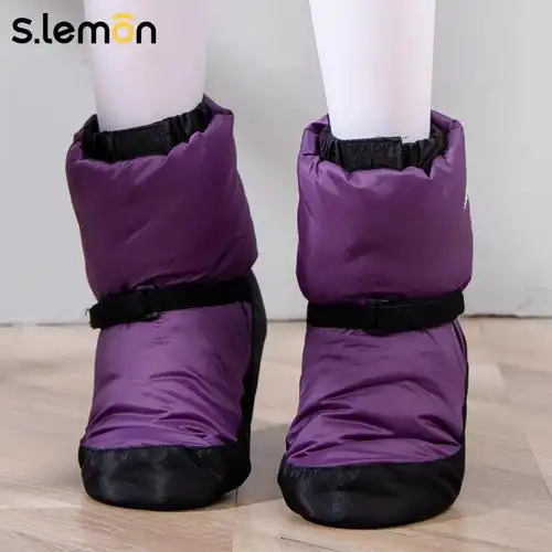 儿童舞蹈保暖靴女软底冬季热身棉鞋女童跳舞练功鞋成人芭蕾舞短靴