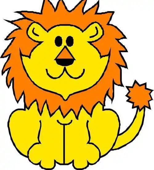 狮子简笔画图片png素材卡通形象可爱儿童插画简笔画小狮子卡通狮子
