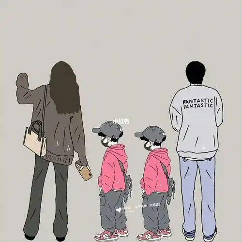 一家四口两个儿子头像你留言我做图