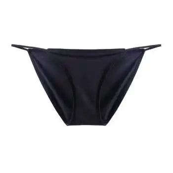 夏美莎棉芭蕾舞蹈内裤艺考专用女一根线高叉体操服三角内裤 黑色(冰丝