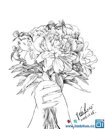 手捧花的简笔画怎么画