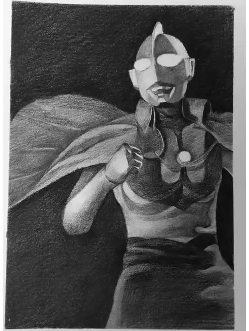 素描初代奥特曼昭和系奥特曼,也是第一位登场的奥特战士.