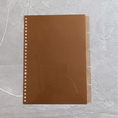 b5 a5塑料分页纸 5层索引   26孔20孔 单色纯色透明咖啡色 棕色