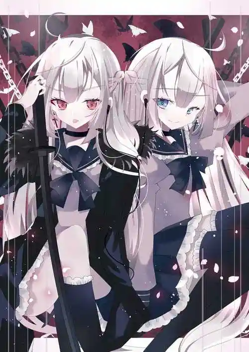 迷人又可爱的双胞胎姐妹花pixiv插画图片