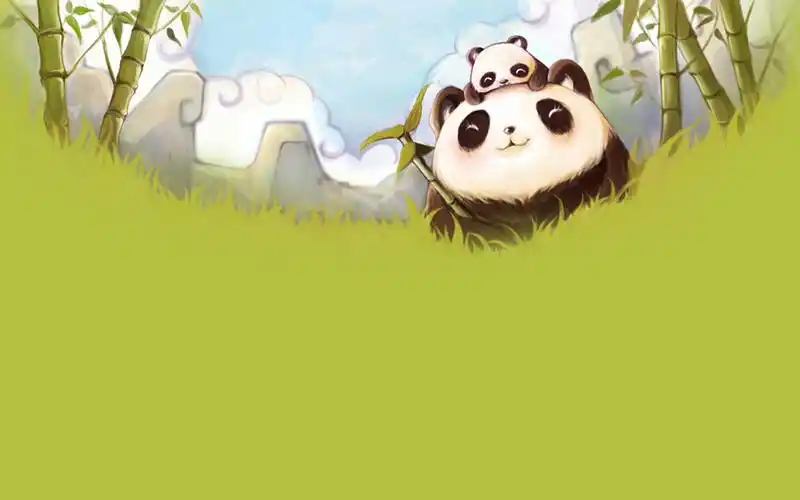 手绘熊猫壁纸_动物壁纸_墨鱼部落格