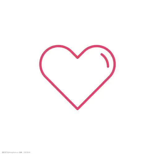 玫红色线性情人节图标